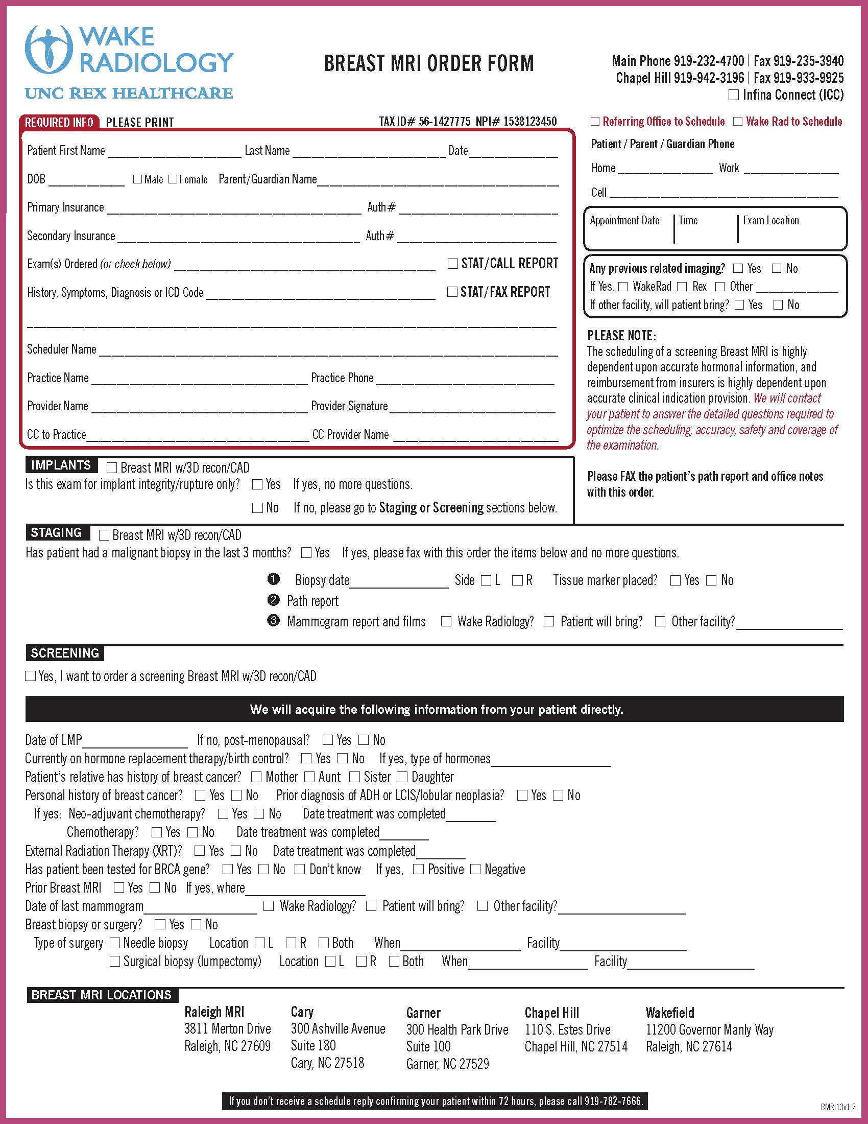 Print & Request Order Forms - Provider Portal
