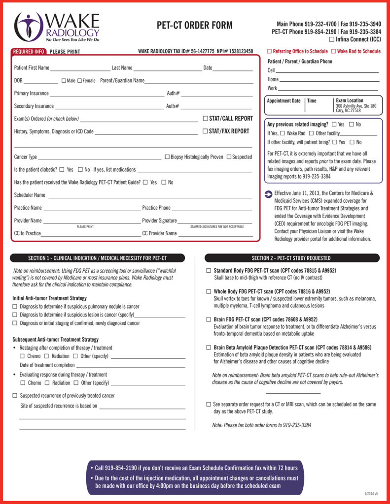 print request order forms provider portal